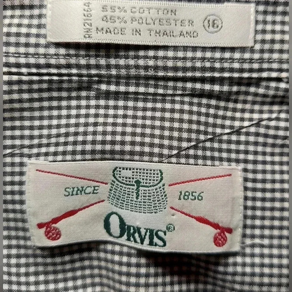 Orvis Gingham Cardinal Embroidered Button-Down Shirt - Picture 5 of 6